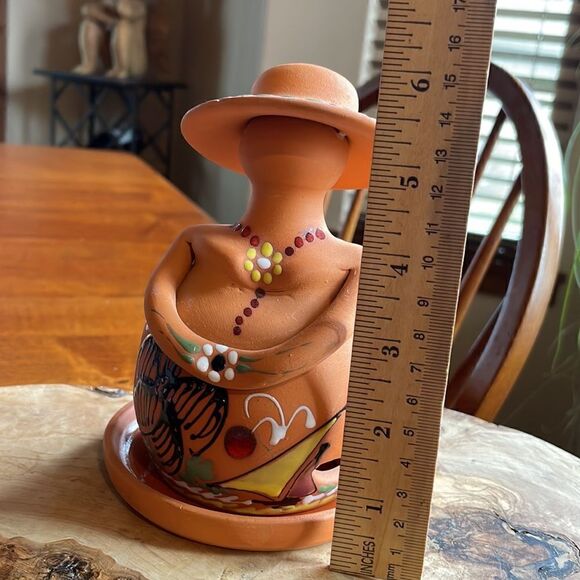 Terra Cotta Hand Painted Tea Light Holder - Picture 6 of 7